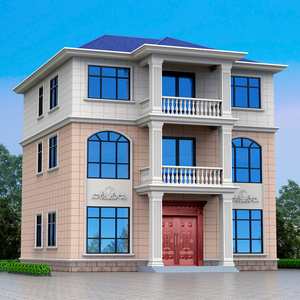 新农村别墅自建房屋设计图纸三层楼独门独户欧式大气效果施工全套