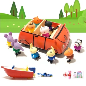儿童小猪玩具船佩奇狗爷爷海盗船滑板小船小快艇洗澡漂浮音乐跑车
