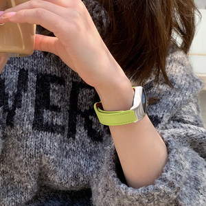 反扣款表带皮质智能小米运动手环七代手腕带潮复古女生个性创意psnld