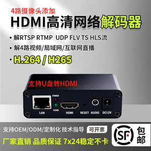 IPC音视频高清解码器rtsp高清USB播放器矩阵监控安防