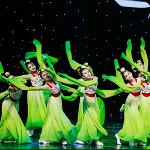 舞蹈服儿童女古典舞踏春行演出服六一表演服装水袖少儿群舞汉唐风