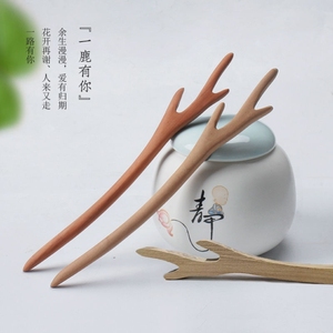 一鹿有你发簪路手工桃木半成品木桃做簪子纯手工木料制作原材料