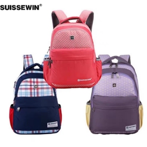 SUISSEWIN正品双肩包1-4年级小学生书包中学生背包大学生休闲包包