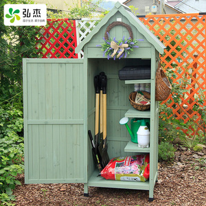 欧式实木工具屋园艺储物柜室外花园防水防晒庭院小木屋置物收纳柜