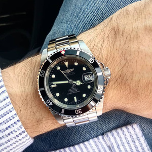 代购invicta一米劳 pro diver1 8k金离子镀黑水鬼潜水男手表26970