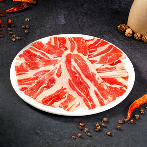 御鲜锋 谷饲安格斯肥牛片 国产雪花原切肥牛卷 火锅烤肉 厚切工艺