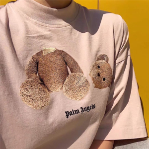 palm 断头小熊t恤男女同款棕榈天使泰迪熊印花宽松情侣潮牌短袖
