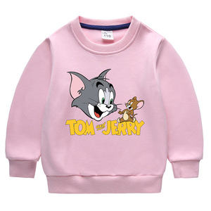 儿童加绒加厚卫衣猫和老鼠衣服2021秋冬汤姆猫杰瑞童装保暖长袖潮