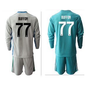 20-21尤文门将服球衣77号布冯尤文图斯守门员1号什琴斯长袖尼球服