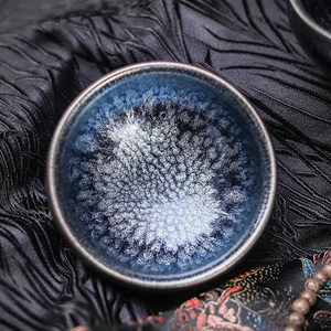 古龙窑建盏茶杯主人杯茶具套装茶壶一口杯金盏柴烧蓝麒麟鹧鸪斑碗