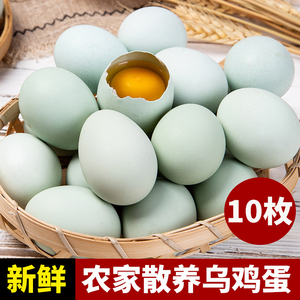 农家散养绿壳土鸡蛋10枚天然乌鸡蛋新鲜绿皮骨笨鸡蛋草鸡蛋柴鸡蛋