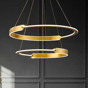 意式轻奢风大客厅吊灯餐厅设计师款圆环卧室后现代眼板房简约灯具