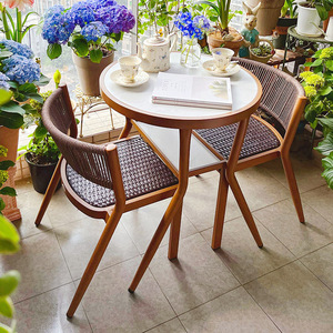 阳台茶桌小茶几客厅家用小桌椅三件套休闲现代简约阳台茶桌椅组合