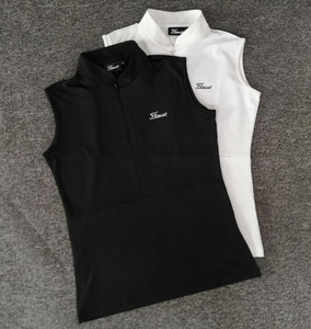 高尔夫服装女士夏防晒短袖无袖上衣 户外运动修身显瘦T恤golf球衣
