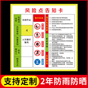 风险点告知卡加油站危险警告警示牌岗位健康危害卸油口卸油作业安全