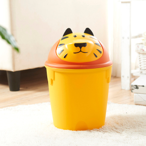 动物垃圾桶儿童房间翻盖圆形垃圾桶卡通儿童篓玩具桶可爱耐摔桶