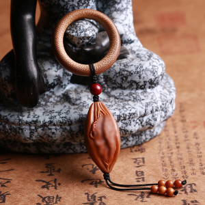 橄榄核生命之源之根吊坠挂件钥匙扣橄榄胡核雕配饰单籽文玩手工