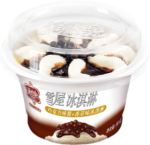 【新品】美怡乐雪屋90g杯装冰淇淋巧克力酱 香草口味冰激凌