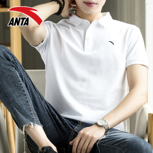 安踏短袖男t恤翻领