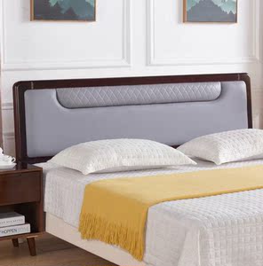 实木床头板软包床头现代简约板式床靠背板落地新中式18米单双人