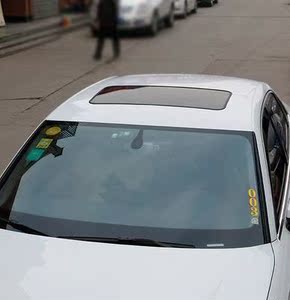 适用于现代瑞纳瑞奕悦q纳汽车顶假普通小天窗顶贴膜亮黑仿全景天