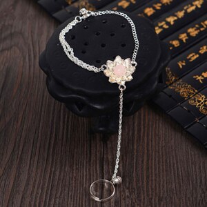 赵丽颖同款伤心花手链韩版花千骨宫铃碧瑶合欢铃戒指一体学生日韩