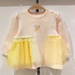 巴拉巴拉童装2021春款新款女婴幼童可爱网纱长袖t恤200121100006