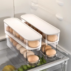 鸡蛋收纳盒冰箱用侧柜门保鲜盒鸡蛋架托厨房专用整理神器滚动蛋盒