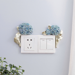 简约现代灯开关贴墙贴家用3d立体创意插座装饰保护套树脂客厅欧式