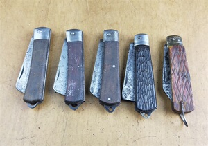 日本进口原装二手电工刀 特殊钢 日立安来钢 割入骨柄 电工工具