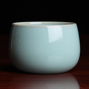 简匠 汝州原矿汝窑赵琳天青主人杯支钉烧