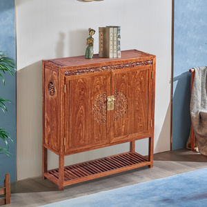 红木鞋柜家用刺猬紫檀全实木入户玄关柜新中式小户型收纳柜花梨木