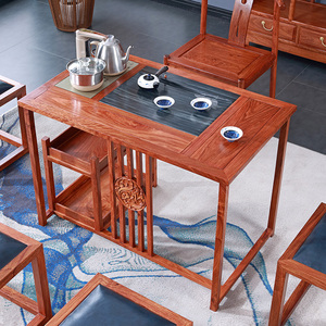 刺猬紫檀红木阳台小茶桌新中式茶几桌客厅家用小户型实木简约茶台