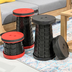 折叠凳户外便携式伸缩凳塑料家用可收缩旅行网红马扎圆钓鱼小凳子