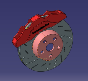 盘式制动器汽车刹车盘汽车卡钳含零件3d三维几何数模型stp图纸