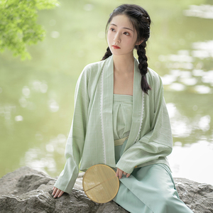 清欢渡【木槿】宋制汉服旋裙日常飞机袖宋抹三件套女中国风