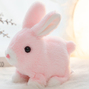 儿童小兔子毛绒玩具女孩电动仿真兔子玩偶白兔公仔婴儿宝宝1一2岁