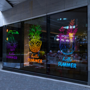 夏季上新布置贴纸服装店铺橱窗玻璃门贴窗贴夏天装饰透明静电窗花