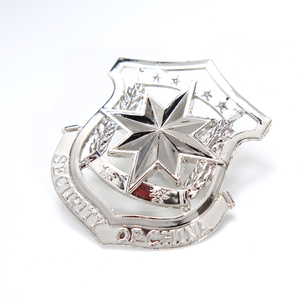 2011式新保安大檐帽金属帽徽帽子徽章 保安服装配件螺旋帽徽