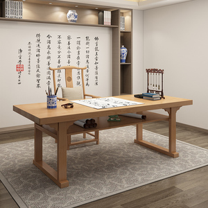 中式书桌练字桌书房双层书法桌学生书画桌案台毛笔书法专用桌家用