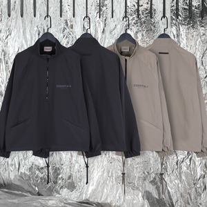 fog fear of god 复线反光半拉链夹克essentials美式高街潮牌外套