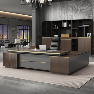 老板桌乌金木大班台现代总裁办公桌高档董事长办公家具57人付款2380