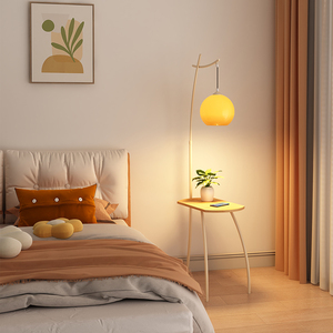 北欧现代创意奶油风置物茶几落地灯客厅沙发旁边卧室床头立式台灯