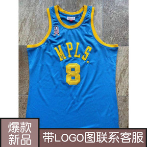 湖人mpls 8号科比复古01-02年蓝色密绣球衣篮球服运动服背心上衣