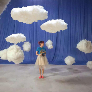 棉花云朵装饰幼儿园店铺橱窗立体白云吊饰婚礼舞台摄影空中道具