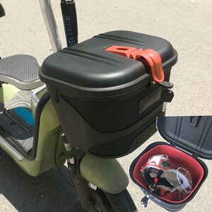 电动车车筐前置挂式防雨篮子前车筐带锁大容量防盗车篓子装头盔