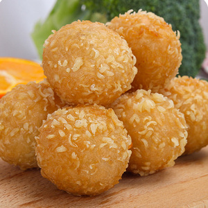 思念雪花球麻圆豆沙馅大个糯米小麻球油炸食品速冻半成品麻团小吃