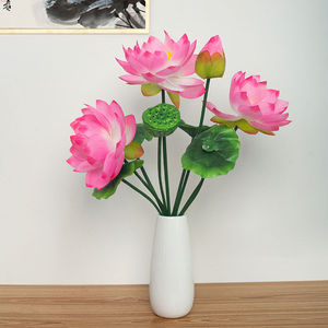 佛台桌子摆放供桌花束佛桌上的花供佛专用花佛前放的莲花摆件假花