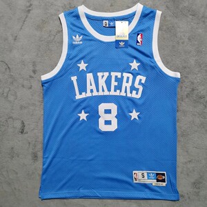 科比湖人队8号复古4星蓝色球衣 nba刺绣球衣