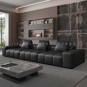 金闪闪像素真皮沙发意式客厅原版saba设计师模块沙发头层牛皮沙发